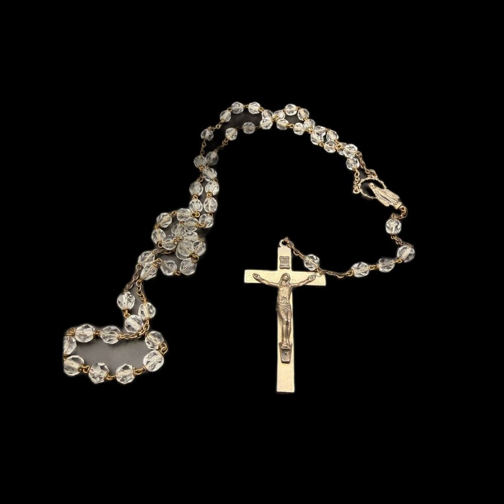 Vintage Glass/Crystal Rosary - Italy